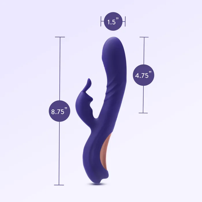 Blush Female Sex Toys Blush Harper 875 Inch G Spot Clitoral Dual Stimulation Silicone Rabbit Vibrator With 5 Shaft Vibrations Midnight