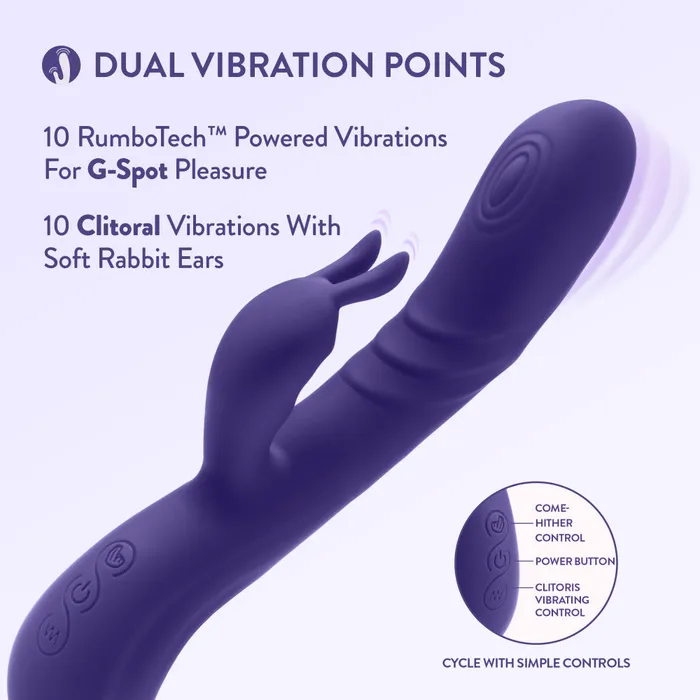 Blush Female Sex Toys Blush Harper 875 Inch G Spot Clitoral Dual Stimulation Silicone Rabbit Vibrator With 5 Shaft Vibrations Midnight