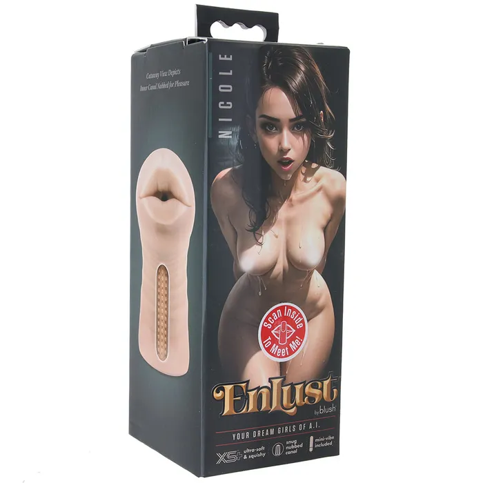 Blush Male Sex Toys Enlust Nicole AI Vibrating Mouth Stroker