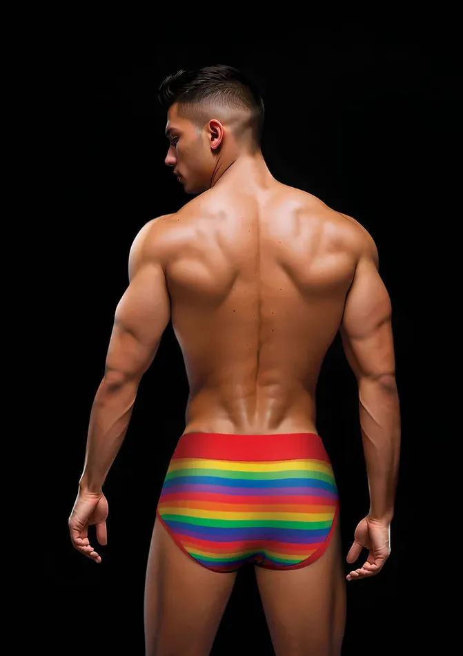 XGen Products Anal Envy Rainbow Pride Briefs Red LXL Comfort Style Vibrant Pride