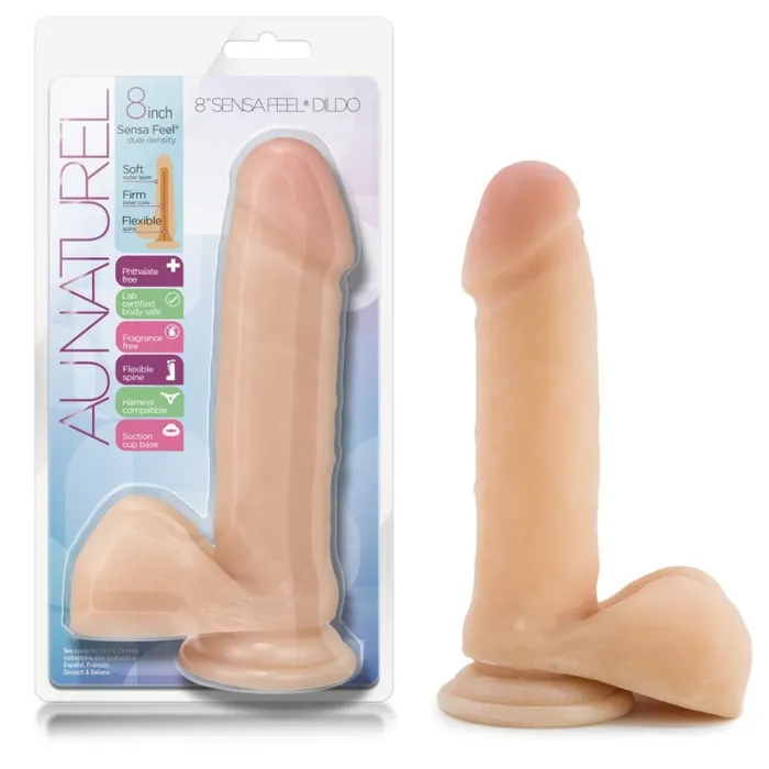 Au Naturel 8 Inch Sensa Feel Dildo Beige Blush Novelties Dildos Au Naturel 8 Inch Sensa Feel Dildo Beige Blush Novelties Dildos