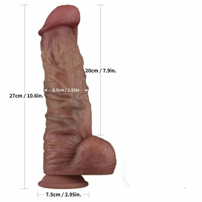 honeysx 105 Dual Density Dildo Silicone Cock XXL with textured balls Dildos