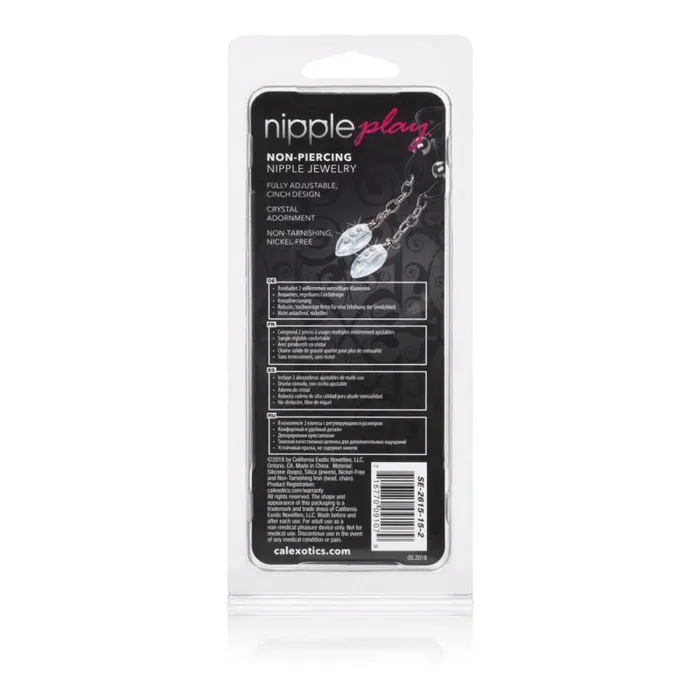 Nipple Play NonPiercing Nipple Jewelry Crystal Teardrop CalExotics Couples Nipple Play NonPiercing Nipple Jewelry Crystal Teardrop CalExotics Couples
