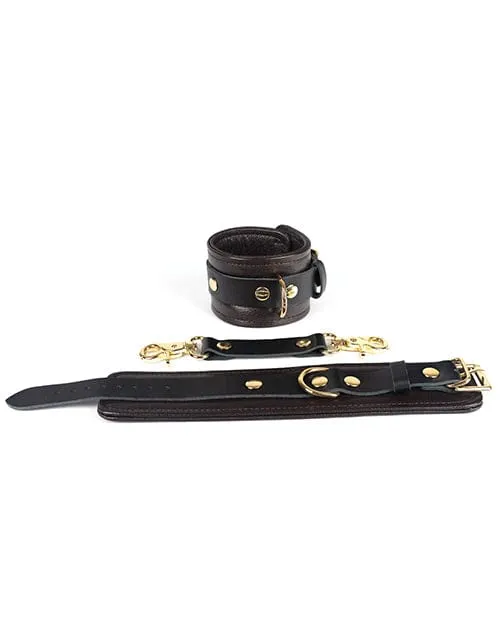 Spartacus Wrist Restraints Brown Leather with Gold Accent Hardware Spartacus Restraints Spartacus Wrist Restraints Brown Leather with Gold Accent Hardware Spartacus Restraints