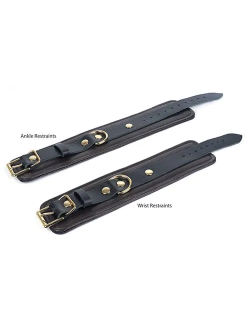 Spartacus Wrist Restraints Brown Leather with Gold Accent Hardware Spartacus Restraints Spartacus Wrist Restraints Brown Leather with Gold Accent Hardware Spartacus Restraints