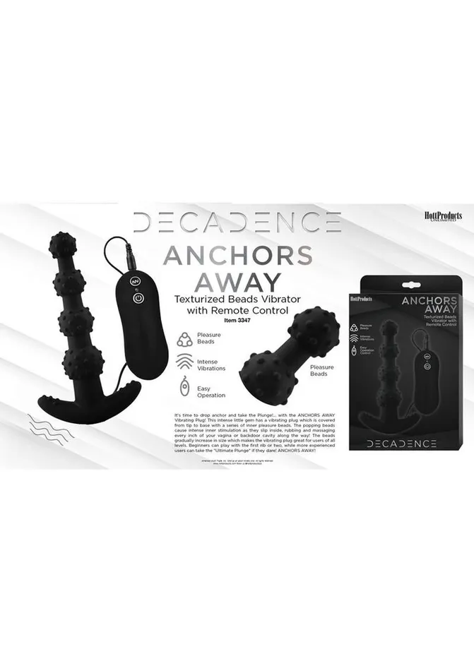 Decadence Anchors Away Silicone Vibrating Butt Plug with Remote Control Decadence Male Sex Toys