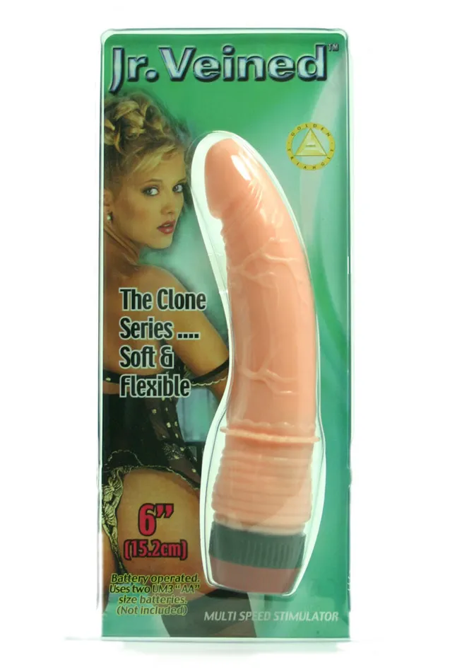 Jr Veined Realistic Vibrator Golden Triangle Female Sex Toys