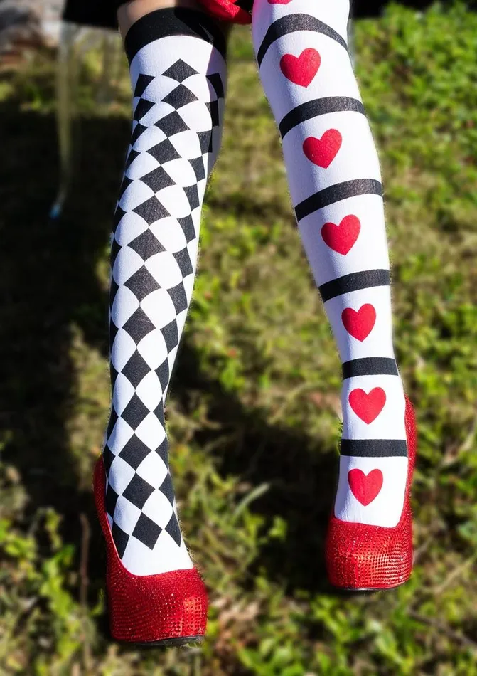 Leg Avenue Leg Avenue Harlequin and Heart Thigh High Dildos
